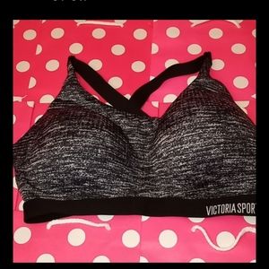 VICTORIA'S SECRET, 34DD, Gray/Black, Sports bra, Victoria Sport